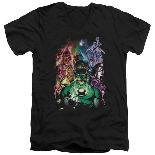 Green Lantern - The New Guardians - Short Sleeve Adult V-neck - Black T-shirt