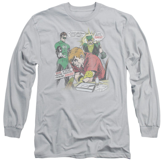 Green Lantern - Speedy Junkie - Long Sleeve Adult 18/1 - Silver T-shirt