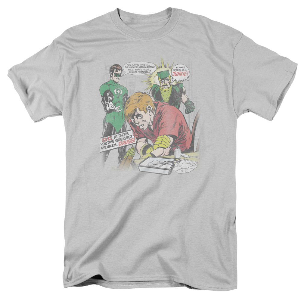 Green Lantern - Speedy Junkie - Short Sleeve Adult 18/1 - Silver T-shirt