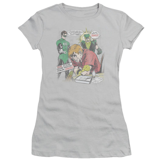 Green Lantern - Speedy Junkie - Short Sleeve Junior Sheer - Silver T-shirt