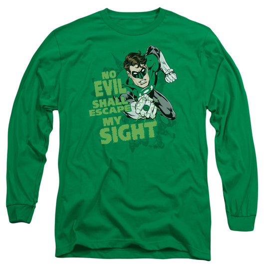 Green Lantern - No Evil - Long Sleeve Adult 18/1 - Kelly Green T-shirt