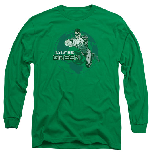 Gl - Easy Being Green - Long Sleeve Adult 18/1 - Kelly Green T-shirt