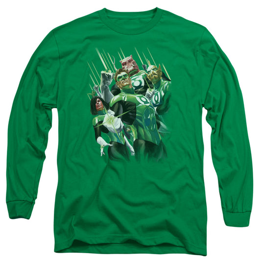 Gl - Power Of The Rings - Long Sleeve Adult 18/1 - Kelly Green T-shirt