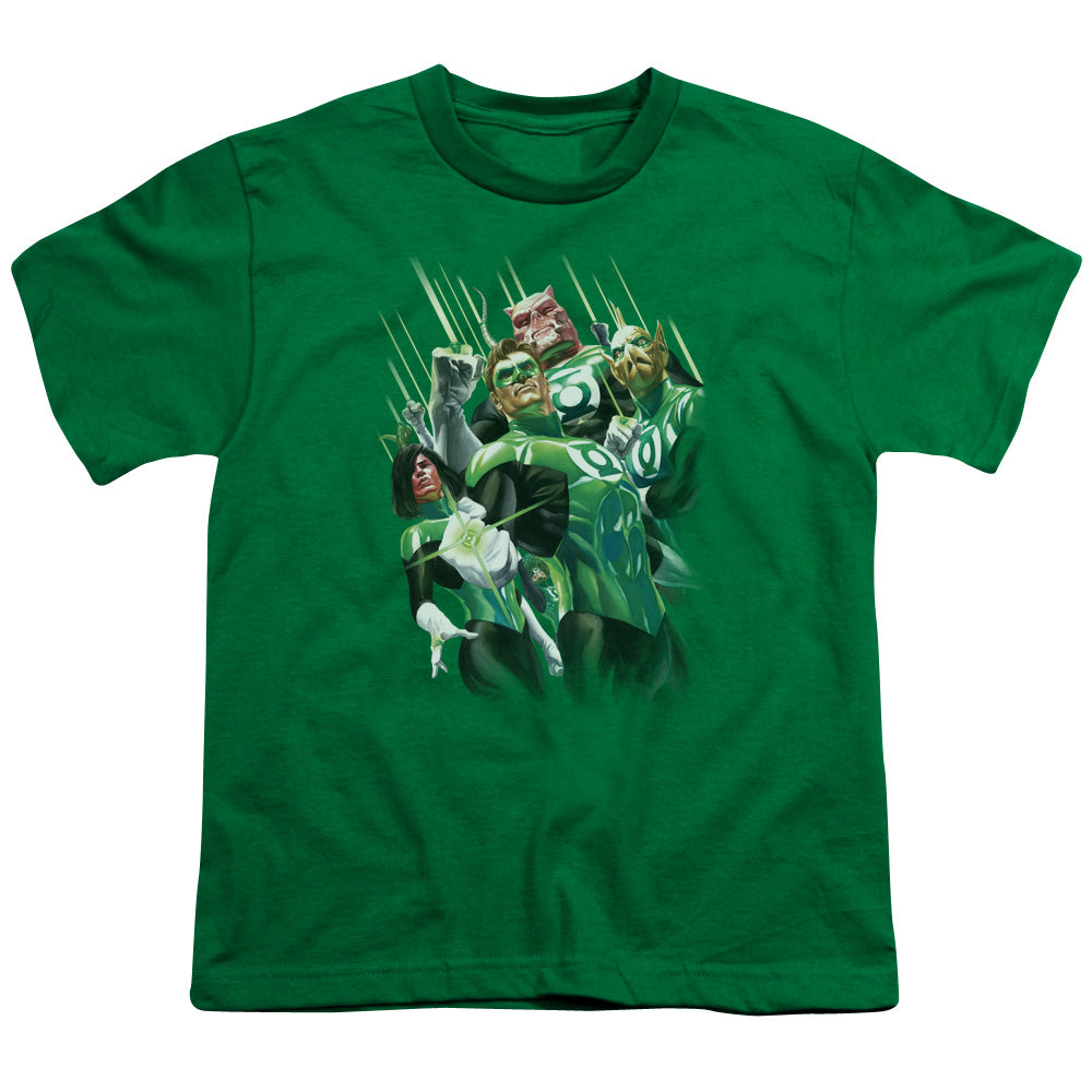 Gl - Power Of The Rings - Short Sleeve Youth 18/1 - Kelly Green T-shirt