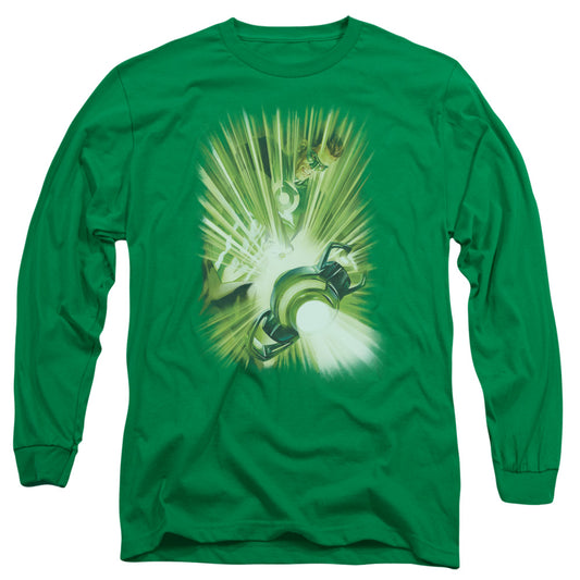Green Lantern - Lanterns Light - Long Sleeve Adult 18/1 - Kelly Green T-shirt