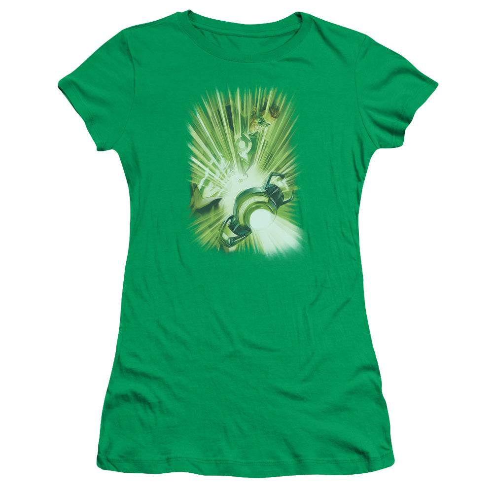 Green Lantern - Lanterns Light - Short Sleeve Junior Sheer - Kelly Green T-shirt