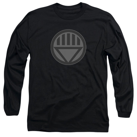Green Lantern - Black Symbol - Long Sleeve Adult 18/1 - Black T-shirt
