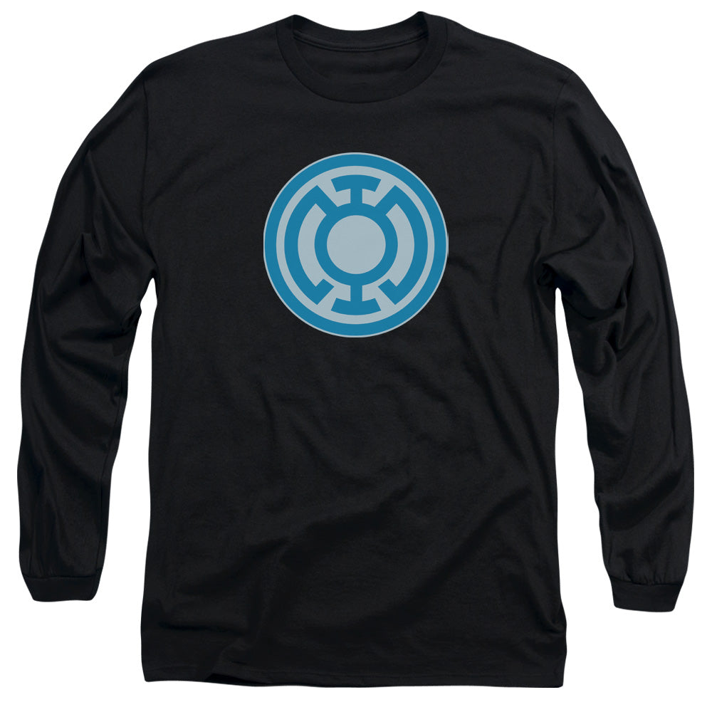 Green Lantern - Blue Symbol - Long Sleeve Adult 18/1 - Black T-shirt