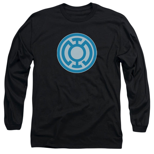Green Lantern - Blue Symbol - Long Sleeve Adult 18/1 - Black T-shirt