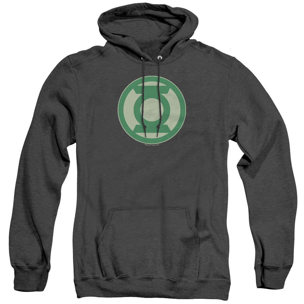 Green Lantern - Green Symbol - Adult Heather Hoodie - Black