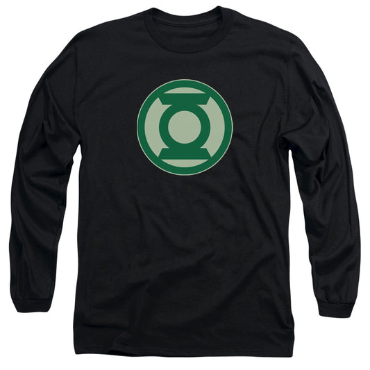 Green Lantern - Green Symbol - Long Sleeve Adult 18/1 - Black T-shirt