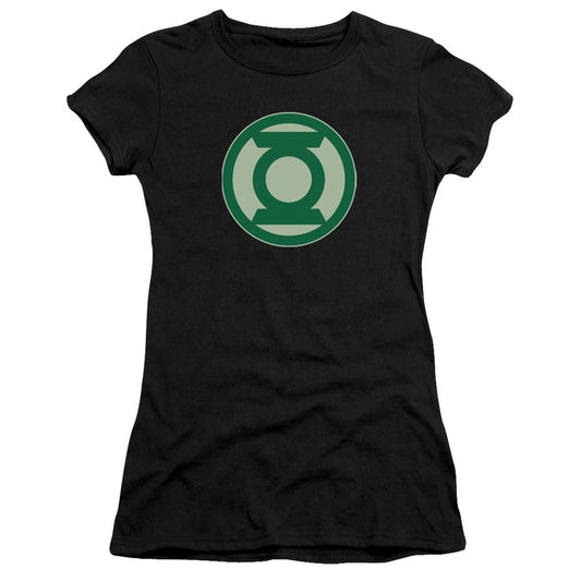 Green Lantern - Green Symbol - Short Sleeve Junior Sheer - Black T-shirt