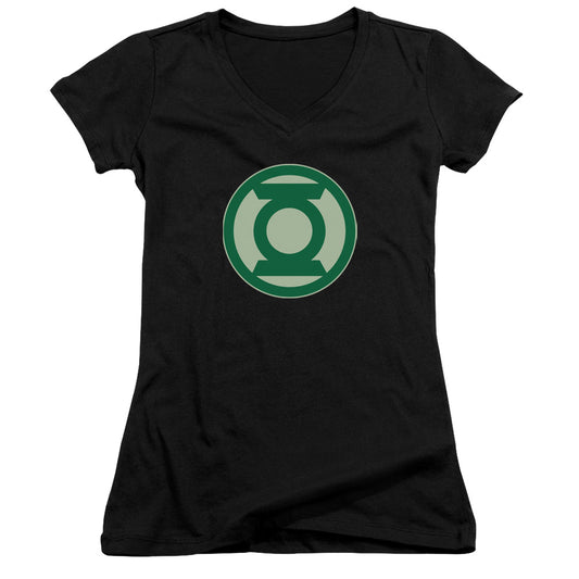 Green Lantern - Green Symbol - Junior V-neck - Black
