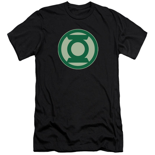 Green Lantern - Green Symbol - Short Sleeve Adult 30/1 - Black T-shirt