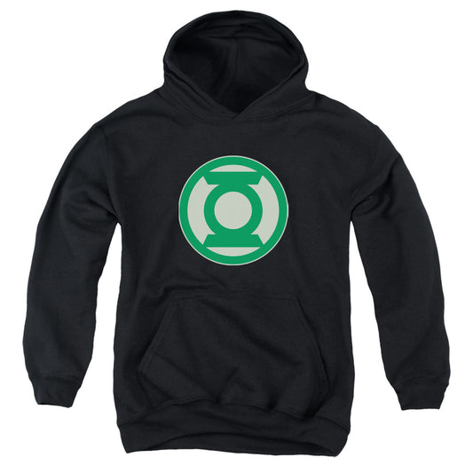 Green Lantern Green Symbol-youth Pull-over Hoodie - Black