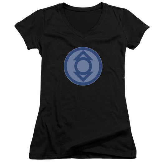 Green Lantern - Indigo Symbol - Junior V-neck - Black
