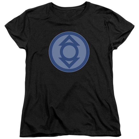 Green Lantern - Indigo Symbol - Short Sleeve Womens Tee - Black T-shirt