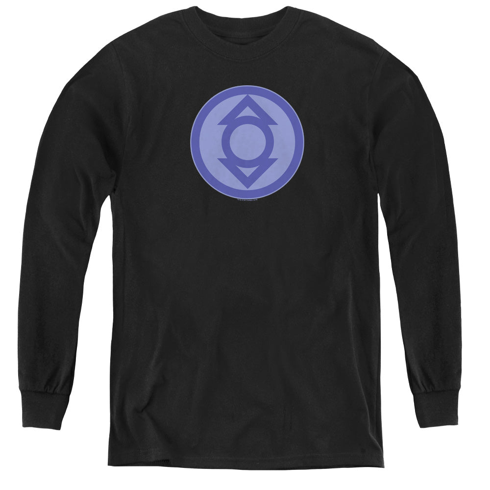 Green Lantern - Indigo Symbol - Youth Long Sleeve Tee - Black