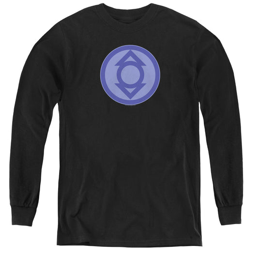 Green Lantern - Indigo Symbol - Youth Long Sleeve Tee - Black