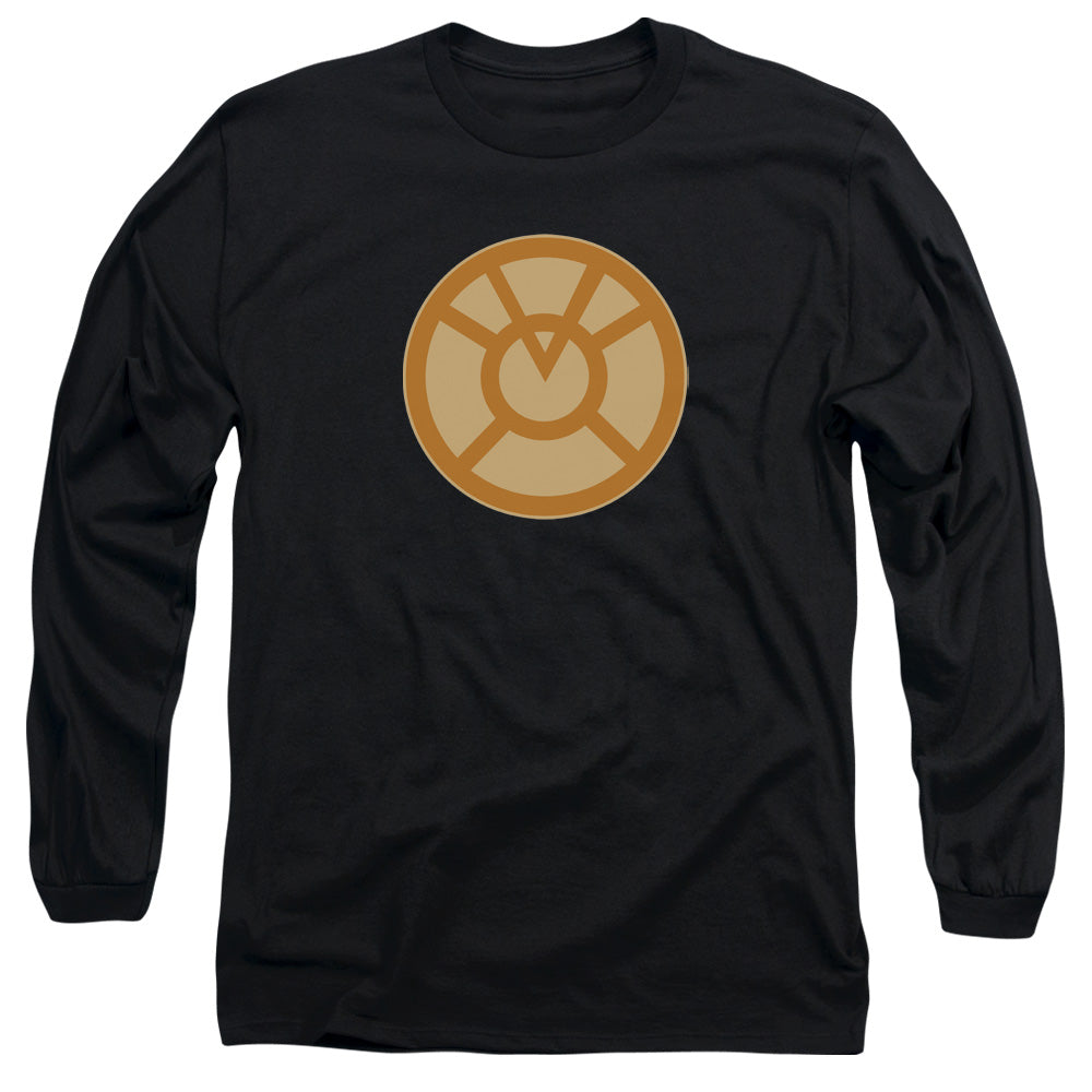 Green Lantern - Orange Symbol - Long Sleeve Adult 18/1 - Black T-shirt