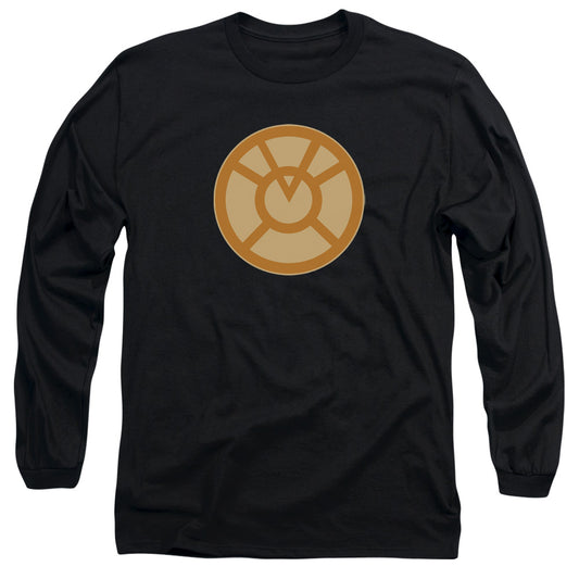 Green Lantern - Orange Symbol - Long Sleeve Adult 18/1 - Black T-shirt