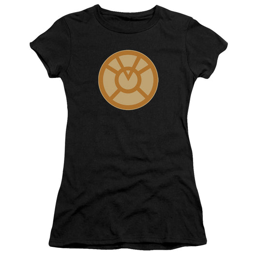 Green Lantern - Orange Symbol - Short Sleeve Junior Sheer - Black T-shirt