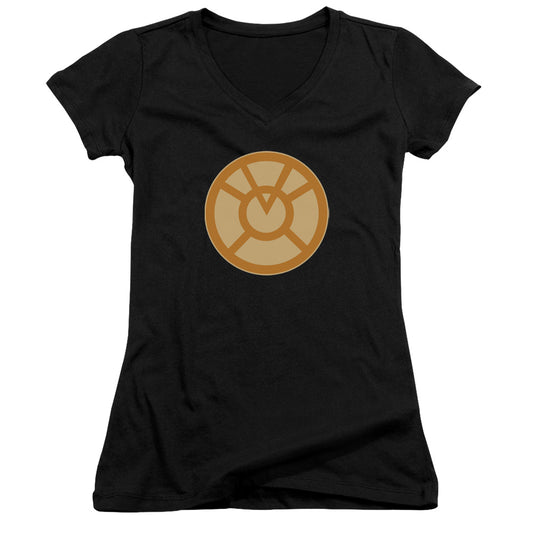 Green Lantern - Orange Symbol - Junior V-neck - Black