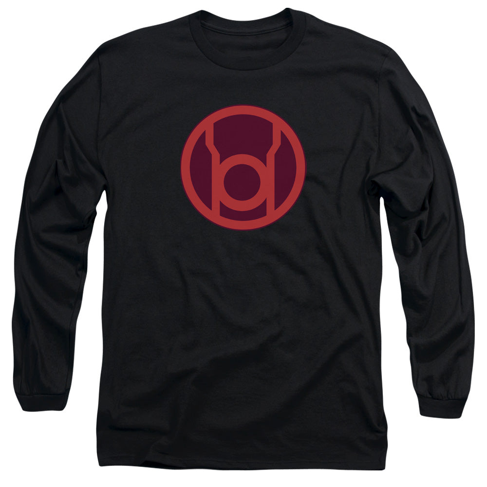 Green Lantern - Red Symbol - Long Sleeve Adult 18/1 - Black T-shirt