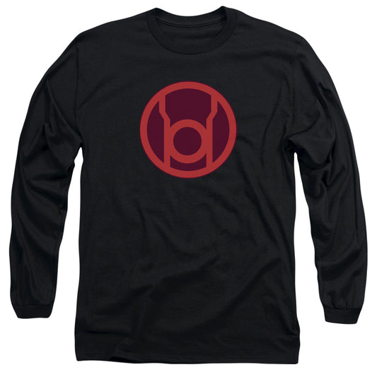 Green Lantern - Red Symbol - Long Sleeve Adult 18/1 - Black T-shirt