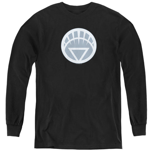 Green Lantern - White Symbol - Youth Long Sleeve Tee - Black