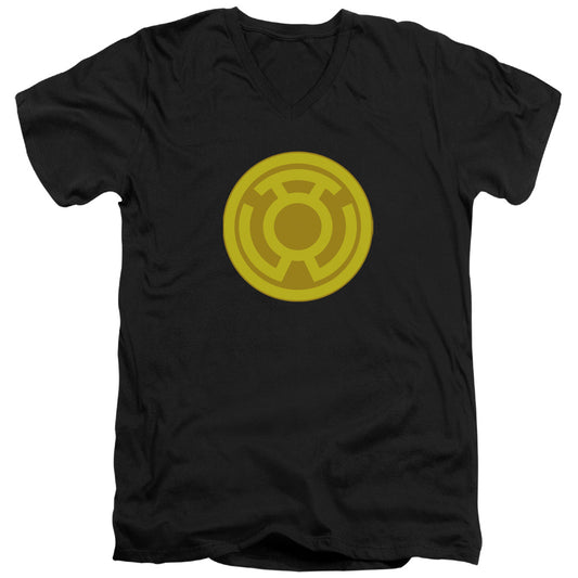 Green Lantern - Yellow Symbol - Short Sleeve Adult V-neck - Black T-shirt