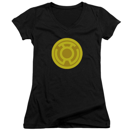 Green Lantern - Yellow Symbol - Junior V-neck - Black