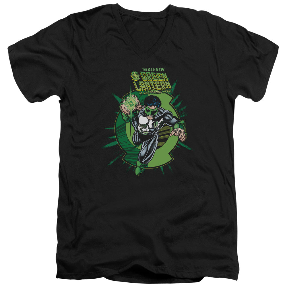 Green Lantern - Rayner Cover - Short Sleeve Adult V-neck - Black T-shirt