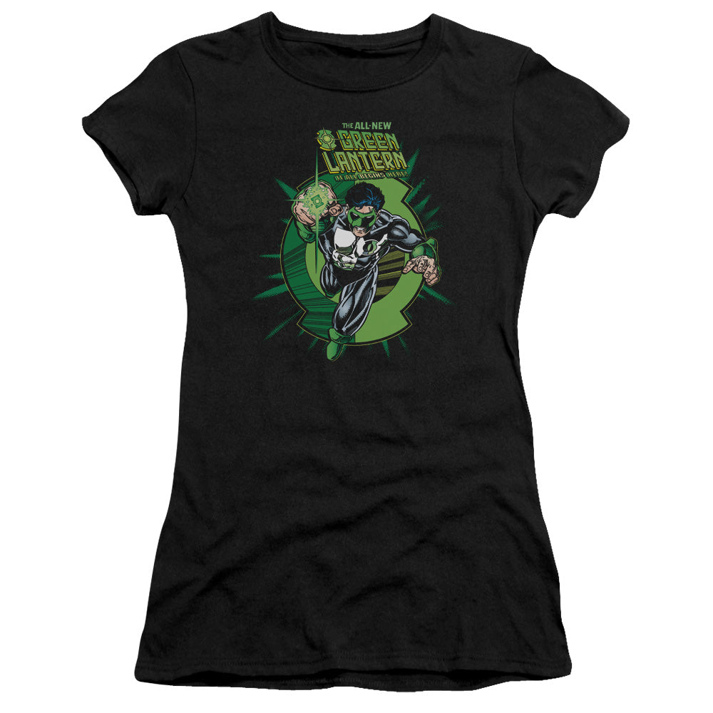 Green Lantern - Rayner Cover - Short Sleeve Junior Sheer - Black T-shirt
