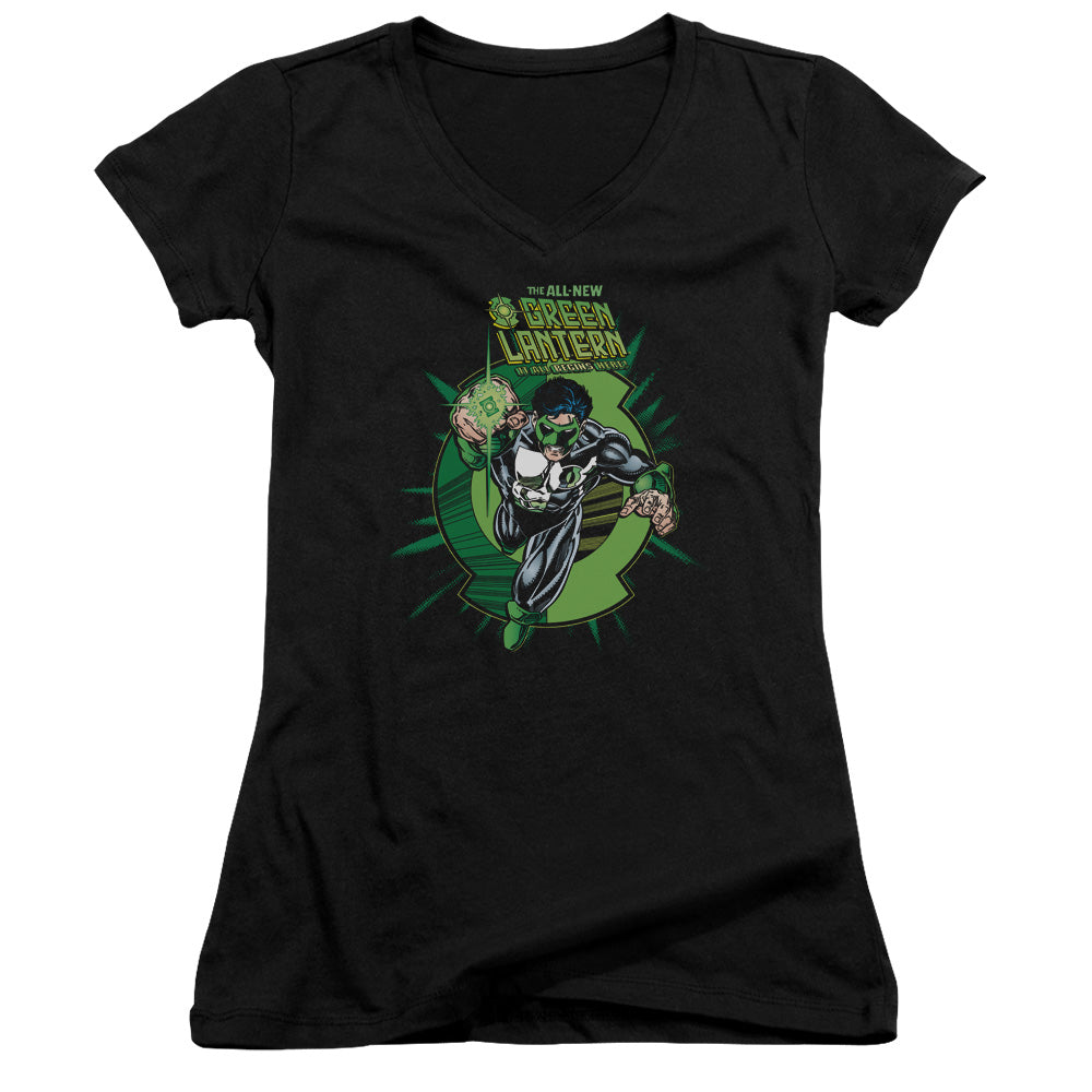 Green Lantern - Rayner Cover - Junior V-neck - Black