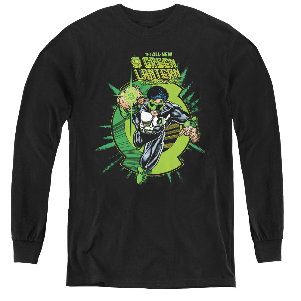 Green Lantern - Rayner Cover - Youth Long Sleeve Tee - Black
