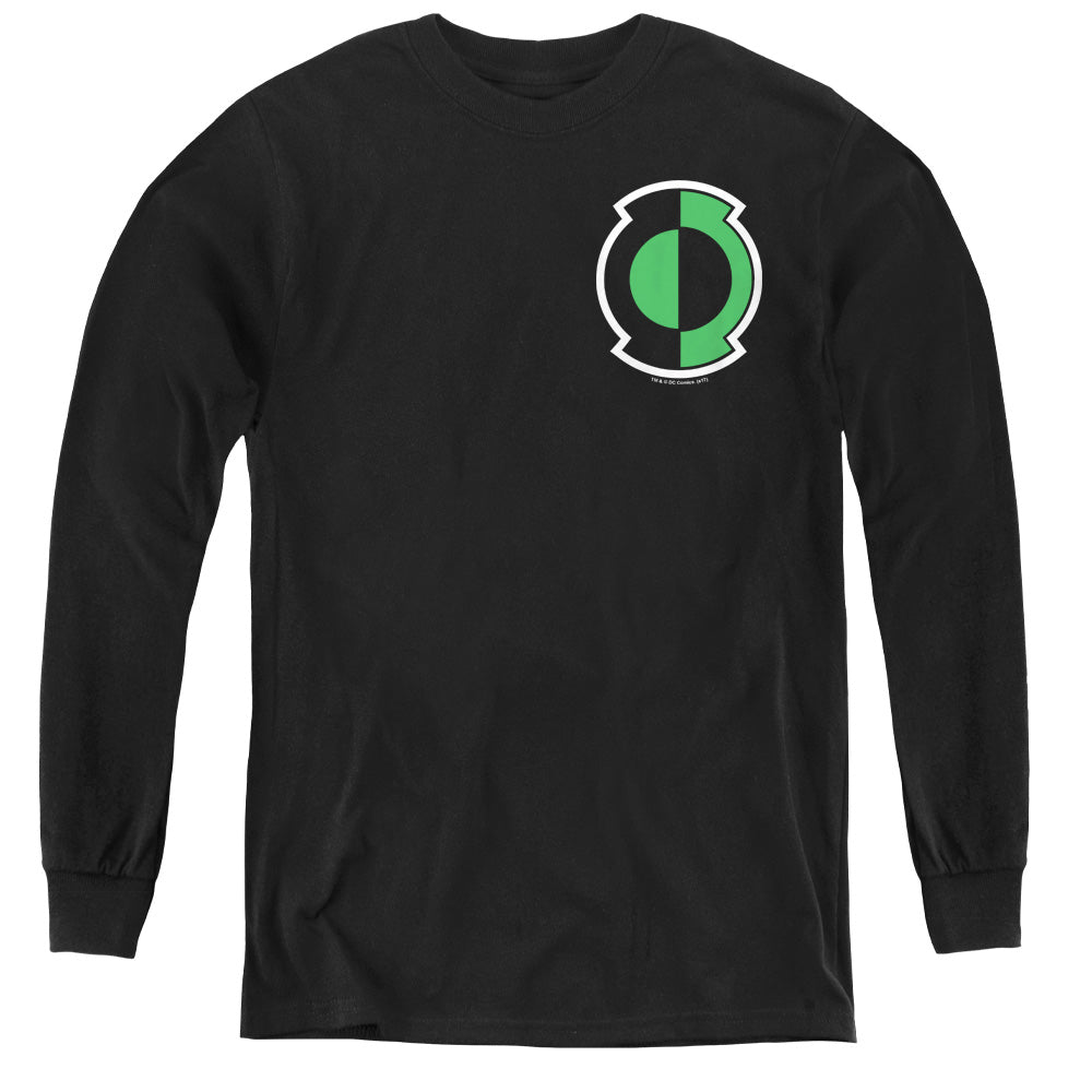 Green Lantern - Kyle Logo - Youth Long Sleeve Tee - Black