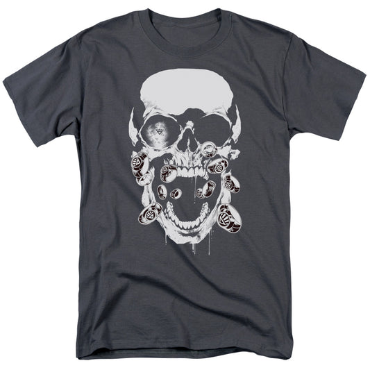 Green Lantern - Black Lantern Skull - Short Sleeve Adult 18/1 - Charcoal T-shirt