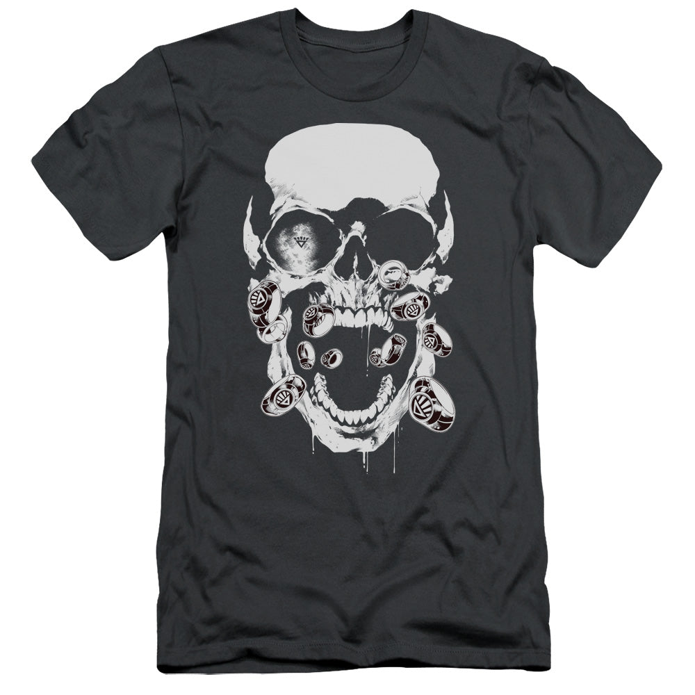 Green Lantern - Black Lantern Skull - Short Sleeve Adult 30/1 - Charcoal T-shirt