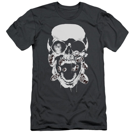 Green Lantern - Black Lantern Skull - Short Sleeve Adult 30/1 - Charcoal T-shirt