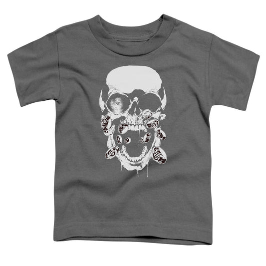 Green Lantern - Black Lantern Skull - Short Sleeve Toddler Tee - Charcoal T-shirt
