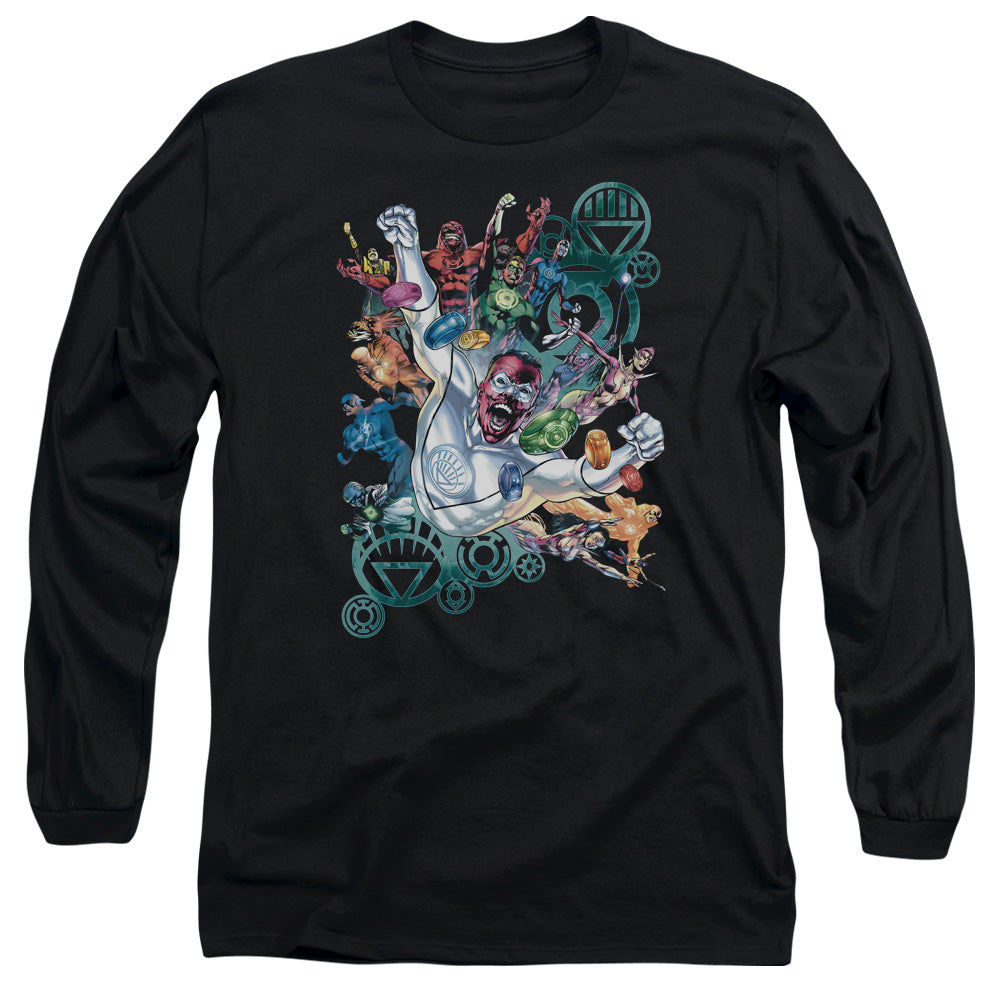 Green Lantern - Lanterns Unite - Long Sleeve Adult 18/1 - Black T-shirt