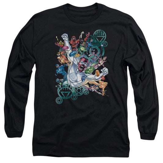 Green Lantern - Lanterns Unite - Long Sleeve Adult 18/1 - Black T-shirt