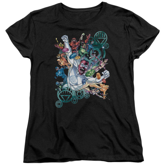 Green Lantern - Lanterns Unite - Short Sleeve Womens Tee - Black T-shirt