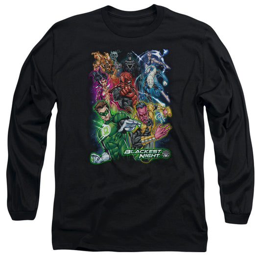 Green Lantern - Blackest Group - Long Sleeve Adult 18/1 - Black T-shirt