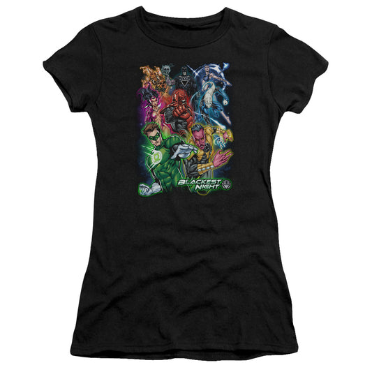 Green Lantern - Blackest Group - Short Sleeve Junior Sheer - Black T-shirt