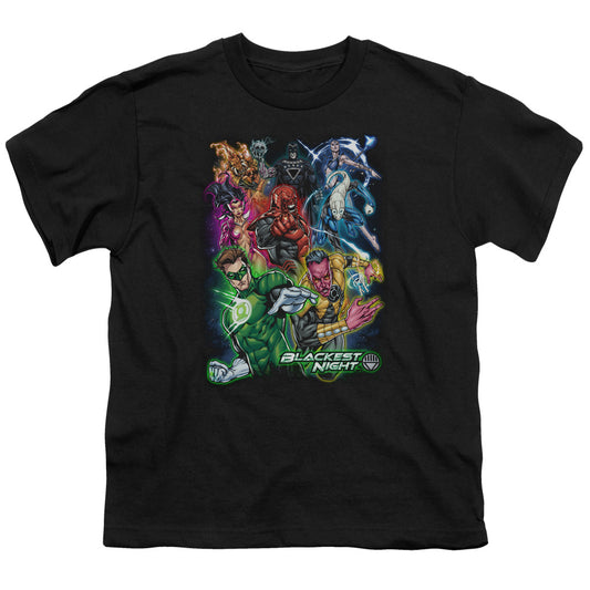 Green Lantern - Blackest Group - Short Sleeve Youth 18/1 - Black T-shirt
