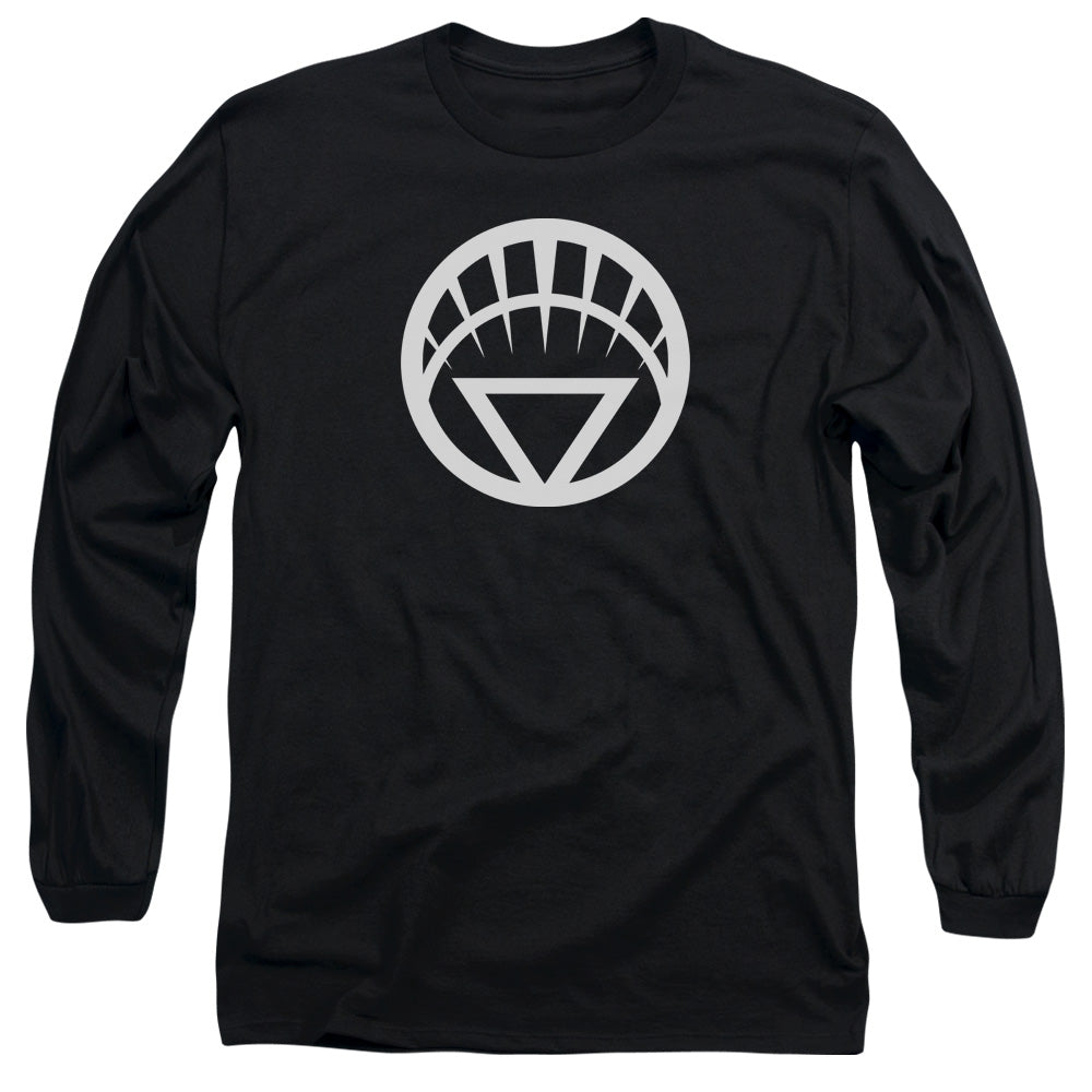 Green Lantern - White Emblem - Long Sleeve Adult 18/1 - Black T-shirt