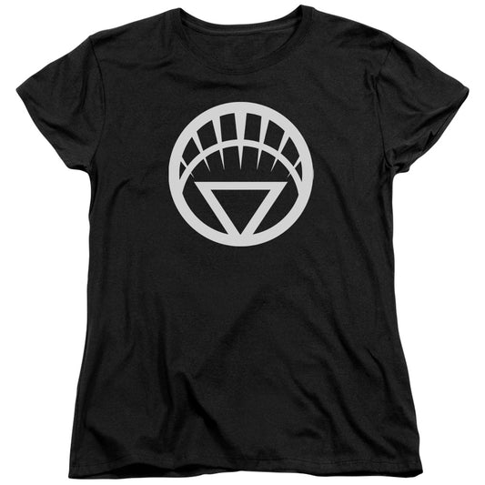 Green Lantern - White Emblem - Short Sleeve Womens Tee - Black T-shirt