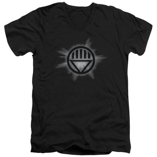 Green Lantern - Black Glow - Short Sleeve Adult V-neck - Black T-shirt